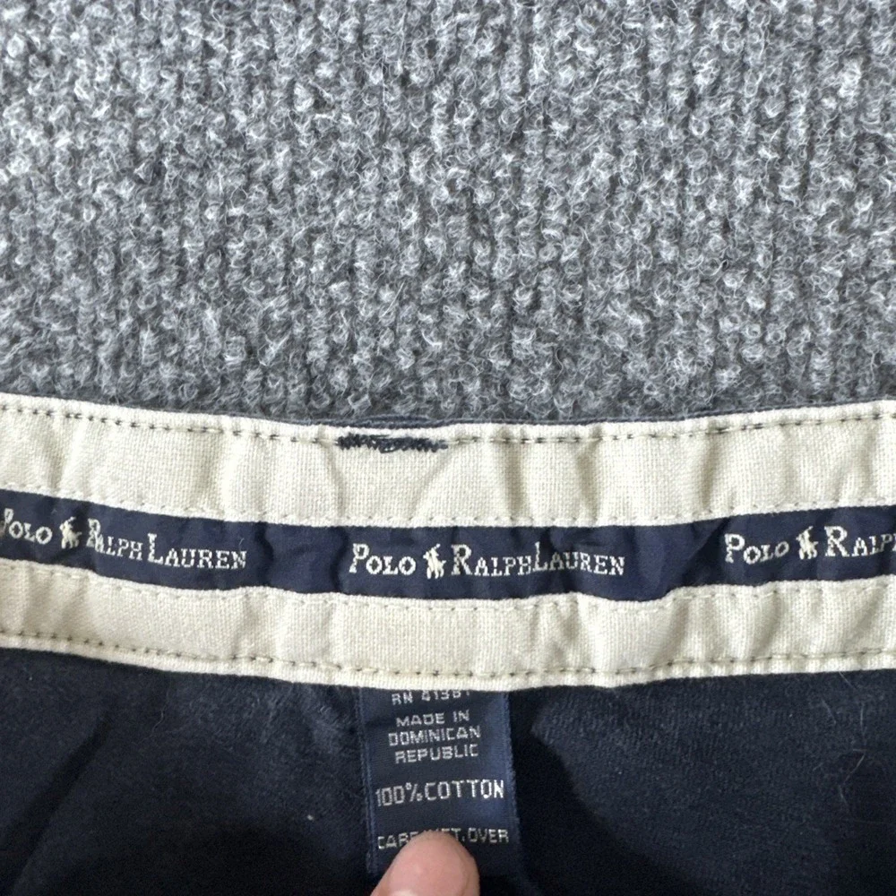 Polo Ralph Lauren Pants Mens 36x29* Blue Chino Pleated Preppy Casual Zip Fly